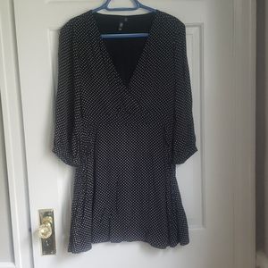 Black polka dot dress